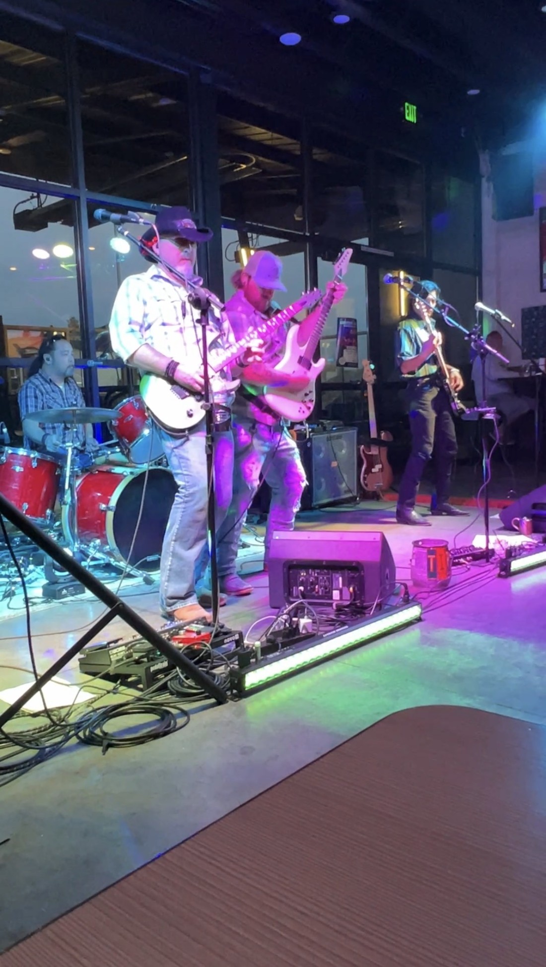 Back Roads performing together on stage